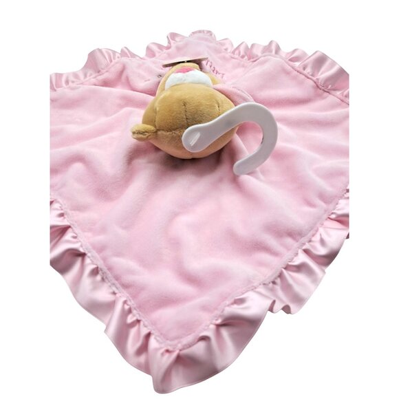 Baby Starters Pink Bear Snuggle Buddy Blanket Rattle With Satin Trim & Embroider - Picture 4 of 7